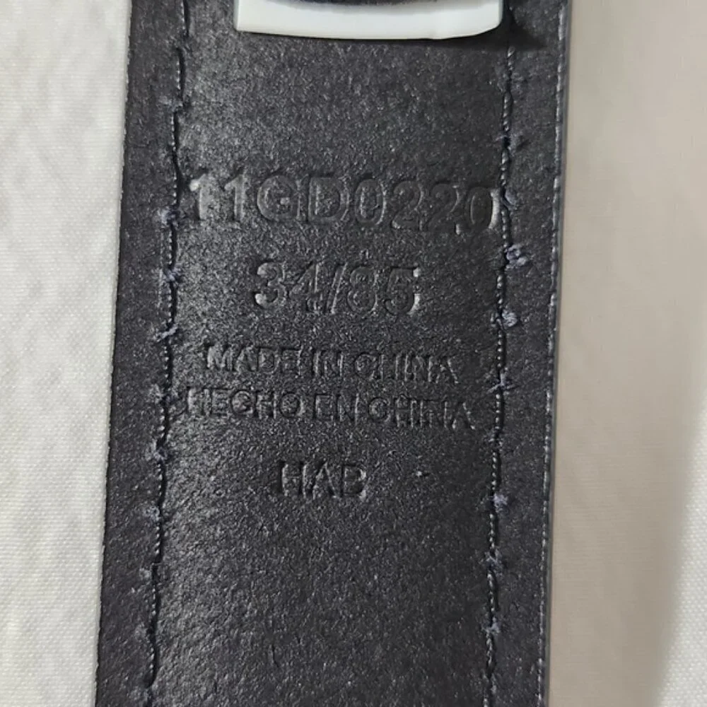 Dickies Men's Black Genuine Leather Adjustable Clasp Metal Buckle Belt SZ 34
